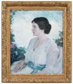HUBBELL Henry Salem 1870-1949,Lady in the Garden,Brunk Auctions US 2023-07-15