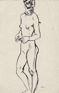 HUBBUCH Karl 1891-1979,Weiblicher Akt mit gesenktem Kopf,1930,Galerie Bassenge DE 2017-05-27
