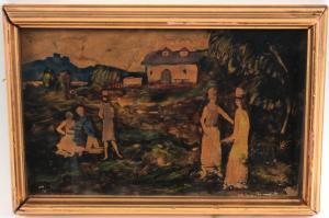 HUBER Ernst 1895-1960,Landscape with figures,1924,Palais Dorotheum AT 2015-02-24