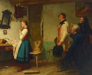 HUBNER Carl Wilhelm 1814-1879,The marriage proposal,1869,Bonhams GB 2022-11-08