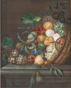 HUBNER Franz 1700-1700,Grapes, pears, horse chestnuts, apricots and other,Christie's GB 2003-08-28