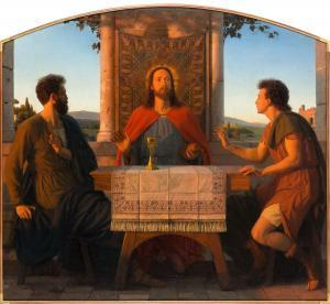 HUBNER Rudolf Julius Benno 1806-1882,Christ with his desciples in Emaus,1881,Desa Unicum 2020-06-25