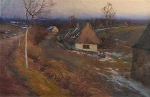 HUDECEK Stanislav 1872-1947,Early Spring in the Village,Palais Dorotheum AT 2017-09-23