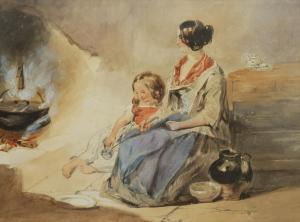 HUDSON Henry John,Mother and Child by the Fire,19th century,David Duggleby Limited 2021-07-03