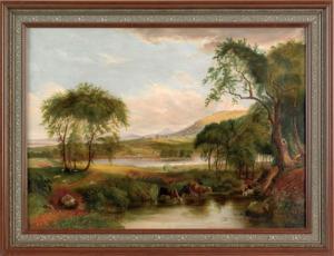 HUDSON Samuel Adams 1813-1894,River landscape,Pook & Pook US 2008-11-21