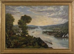 HUDSON Samuel Adams 1813-1894,view of the Hudson at Newburgh and Beacon,Pook & Pook US 2007-10-26