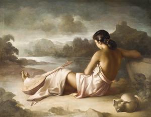 HUETOS DOMINGO 1928-2005,Joven con mandolina junto al lago,1952,Duran Subastas ES 2024-04-24