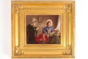 HUGARD Claude 1861,ladies sewing,Dawson's Auctioneers GB 2021-07-29