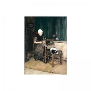 HUGENHOLTZ Arina 1848-1934,interior scene with woman knitting,Sotheby's GB 2002-05-01