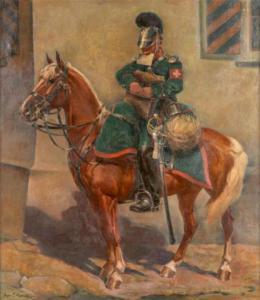 HUGENTOBLER Ivan Edwin 1886-1972,Estafette d'infanterie,Dogny Auction CH 2017-06-13
