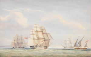 HUGGINS William John 1781-1845,A British naval squadron in the Mediterranean,Bonhams GB 2022-10-25