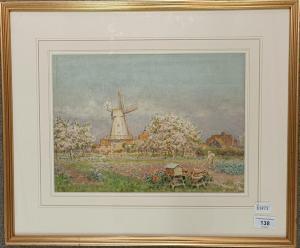 HUGHES Arthur Foord 1856-1934,a windmill,Charterhouse GB 2022-10-06