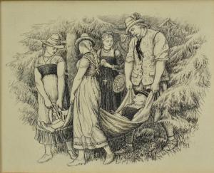 HUGHES Arthur 1831-1915,pen and ink,1876,Reeman Dansie GB 2024-02-13