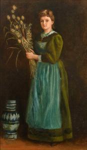 HUGHES Arthur,Portrait of Lucy Hill (1864-1946), full-length, st,1888,Woolley & Wallis 2024-03-06