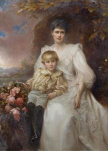HUGHES Edward,Portrait of Mrs Florence Villiers with her son Alg,1897,Rosebery's 2024-02-27