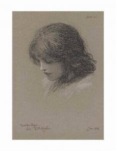 HUGHES Edward Robert 1851-1914,Head study of a young girl,Christie's GB 2017-07-11