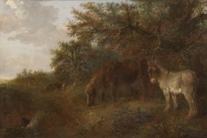 HUGHES Edward Robert 1851-1914,Horse and donkey beside a campfire,Sworders GB 2023-07-11