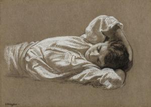 HUGHES Edward Robert 1851-1914,Study of a reclining figure,Bonhams GB 2023-07-05