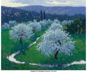 HUGHES Malcolm 1957,Orchard on an April Morning,Heritage US 2017-12-09
