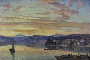 HUGHES STANTON Herbert Edward Pelham 1870-1937,Mediterranean harbourscene at sun,Canterbury Auction 2008-06-17