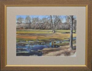 HUGHES TOM 1965,Landscape with creek in foreground,Hood Bill & Sons US 2020-03-24