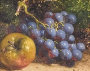HUGHES William 1842-1901,Still life with grapes and apple,1989,Canterbury Auction GB 2022-08-06