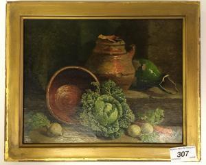 HUGHES William 1842-1901,Turnips, cabbage and carrot with various terra,1866,Moore Allen & Innocent 2022-08-03