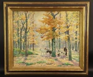 HUGREL Claude Honoré,Automne dans les bois de Sennecé-les-Mâcon,1942,Auxerre Enchères 2021-11-14