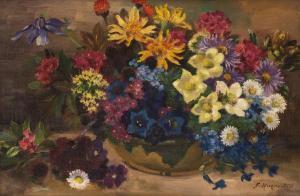 HUGUENIN LASSAUGUETTE Fritz Edouard 1842-1926,Fleurs,Dogny Auction CH 2020-07-07