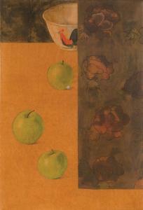 HUI SOH CHEE 1967,Still Life with Bowl + Apple,33auction SG 2018-02-04