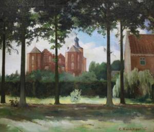 HUIDEKOPER Christian 1878-1939,Gezicht op kasteel Croy, Aarle Rixtel,Venduehuis NL 2021-02-28