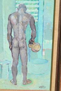 HUIE Albert 1920-2010,Male Nude - Filling Bath,Lawrences of Bletchingley GB 2018-07-17