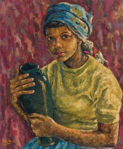HUIE Albert 1920-2010,Young Girl with Pitcher,Shannon's US 2018-04-26