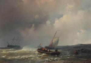 HULK Abraham I 1813-1897,Fishermen braving the surf,Christie's GB 2012-11-14
