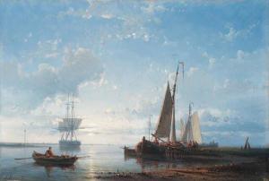 HULK Abraham I 1813-1897,Fishing Vessels in a calm Estuary at Dusk,Christie's GB 1998-10-20