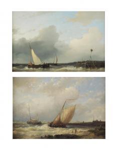HULK Abraham I 1813-1897,Two Dutch 'platbodems' shipping off the coast,Christie's GB 2012-12-11