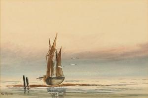 HULK Abraham II 1851-1922,A pair of seascapes with sailing boats,Mallams GB 2014-10-29