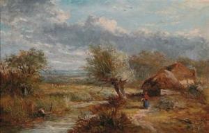 HULK Abraham II,Summer Landscape with Farm Cottages by a Stream,1898,Palais Dorotheum 2009-05-25