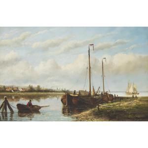 HULK Hendrick 1842-1937,MOORED FISHING BOATS,Waddington's CA 2023-12-14