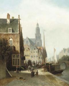 HULK John Frederick I 1829-1911,Daily activities along a Dutch canal,1872,Christie's GB 2003-07-01
