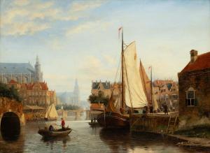 HULK John Frederick I 1829-1911,Daily activities on a quay of a Dutch town,Venduehuis NL 2023-05-25