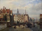 HULK John Frederick II 1855-1913,A BUSY WATERFRONT IN A DUTCH TOWN,Lawrences GB 2017-04-07