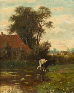 HULK William Frederick 1852-1906,Landscape with Cow,Hindman US 2016-09-29