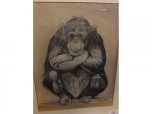 HULL James 1921-1990,Chimpanzee Study,Keys GB 2016-08-06