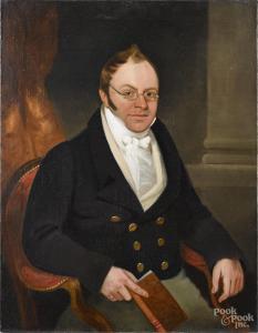 HULL John 1952,portrait of a gentleman,1840,Pook & Pook US 2018-04-28