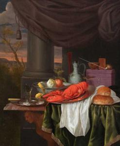 HULSDONCK Gillis Jacobsz 1626-1675,Still life with a lobster.,Galerie Koller CH 2019-09-27