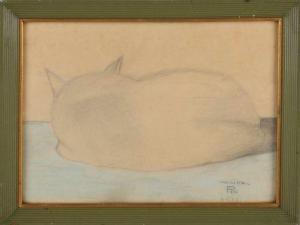 HULSHOFF POL Albertus Gerhard 1883-1957,Lying cat,1922,Twents Veilinghuis NL 2020-01-10