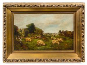 HULSMANN Henry 1849-1930,Landscape with Sheep,1913,Hindman US 2017-10-16