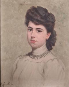 HUMBERT VIGNOT Leonie 1878-1960,Jeune femme à la robe blanche,Rossini FR 2023-10-05