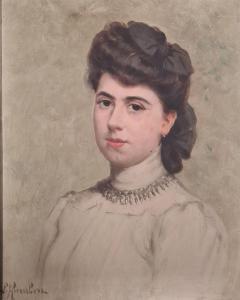 HUMBERT VIGNOT Leonie 1878-1960,Jeune femme à la robe blanche,Rossini FR 2024-01-25
